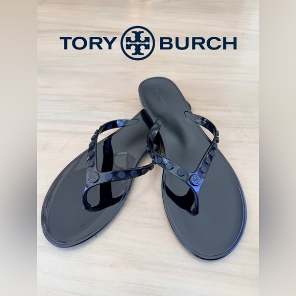 Tory Burch Shoes - Tory Burch Black Studded Jelly Sandals - Size 11M 🏖️⛵️☀️